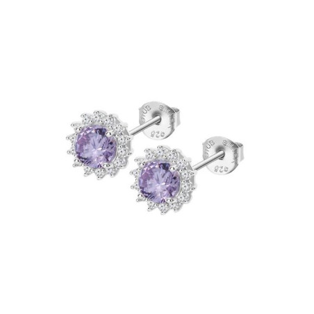 Boucles d'oreilles Lotus Silver, Marquise Mauve, en argent