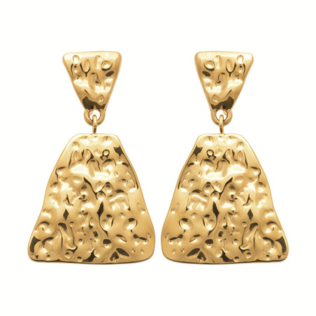 Boucles d'oreilles style géométrique, en acier doré