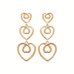 Boucles d'oreilles Multi Coeurs, en plaqué or