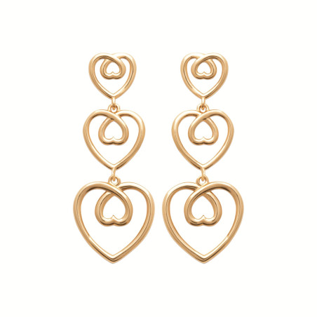 Boucles d'oreilles Multi Coeurs, en plaqué or