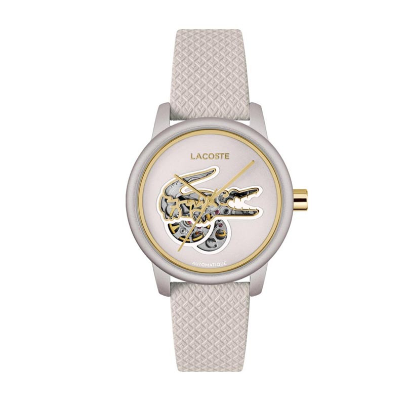 Montre Lacoste, 12.12 Automatic, pour femme de couleur beige