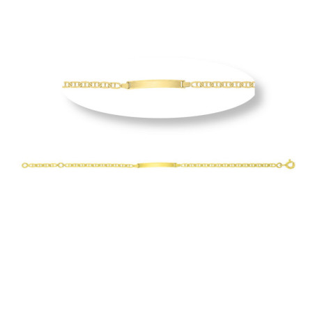 Bracelet Identité maille marine, en or jaune 375 millièmes