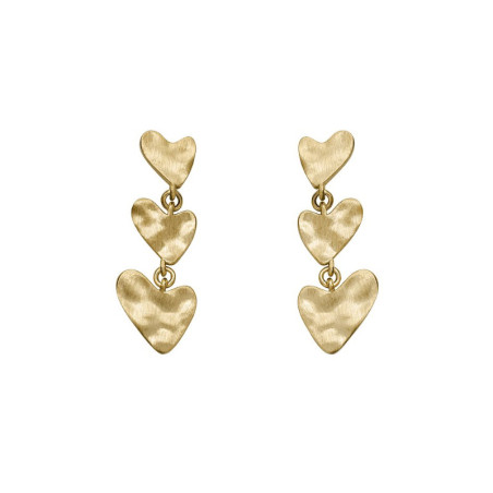 Boucles d'oreilles Coeurs, Skagen en acier doré
