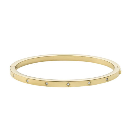 Bracelet Jonc Glitz, Fossil, en acier doré