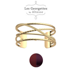 Le Coffret Les Georgettes SWING2 doré et d'un cuir cassis et mûre nacré