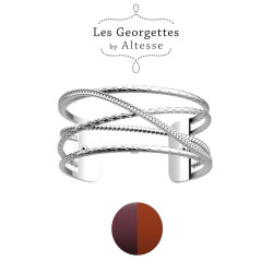 Coffret Les Georgettes SWING 1 avec un cuir pourpre et azalée