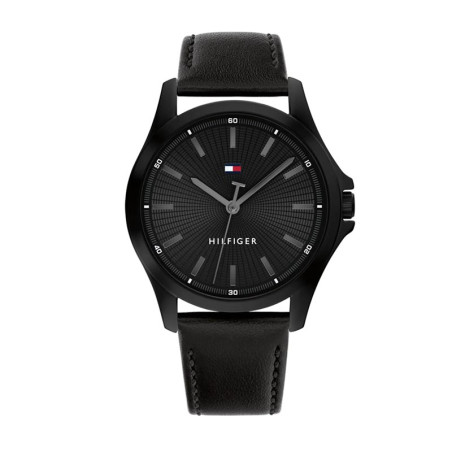 Montre Tommy Hilfiger, Bruce bracelet cuir noir