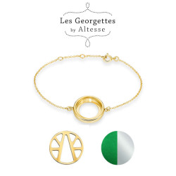Le Coffret Les Georgettes Clipsable Doré2 se compose de 3 éléments, un bracelet, d'un vinyle et d'un clip.