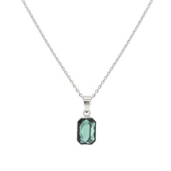 Collier Crystal Jewellery, Rectangle Vert et argent