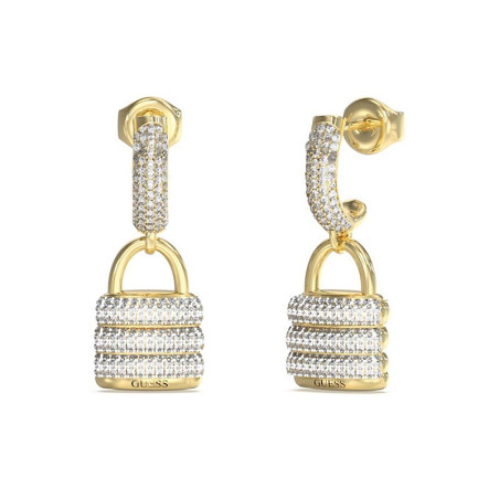 Boucles d'oreilles Guess, Cadenas, en acier et orné de strass