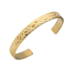 Bracelet Fin Louise's Garden, Ecorce, acier doré