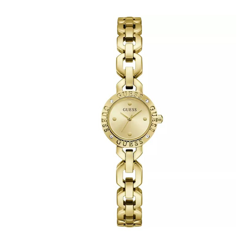 Montre GUESS, Siren, cadran rond doré, bracelet mailles dorés, GW1019L7
