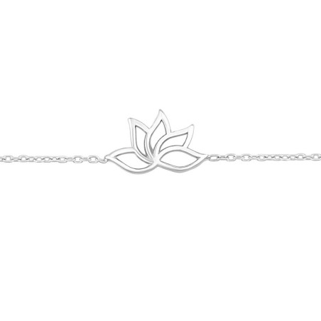 Bracelet Kirigami, Fleur de Lotus argent