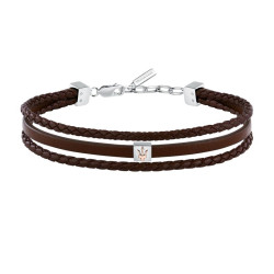 Bracelet Maserati cuir marron, JM525AVE33