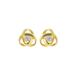 Boucles d'oreilles Noeuds avec Diamant, en or 375 millièmes