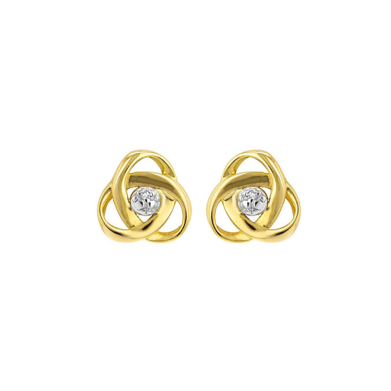 Boucles d'oreilles Noeuds avec Diamant, en or 375 millièmes