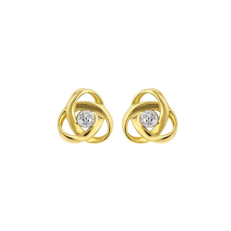 Boucles d'oreilles Noeuds avec Diamant, en or 375 millièmes