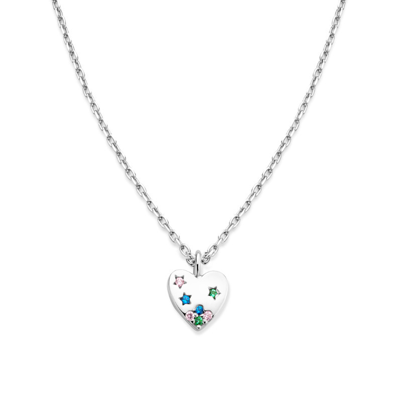 Collier Naiomy Princess, Coeur étoilé, en argent et oxydes