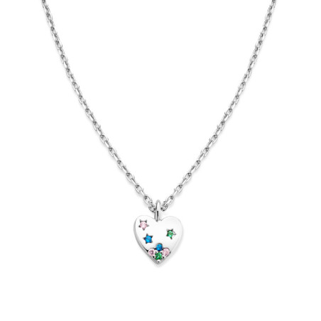 Collier Naiomy Princess, Coeur étoilé, en argent et oxydes