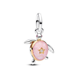 Pandora Charm Tortue de Mer rose avec diamant de synthèse