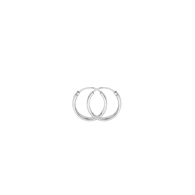Boucles d'oreilles Créoles fines en or blanc