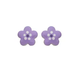 Boucles d'oreilles Fleur violette