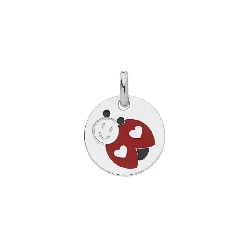 Pendentif rond Coccinelle