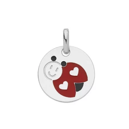 Pendentif rond Coccinelle