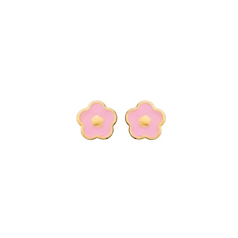 Boucles d'oreilles Fleur rose