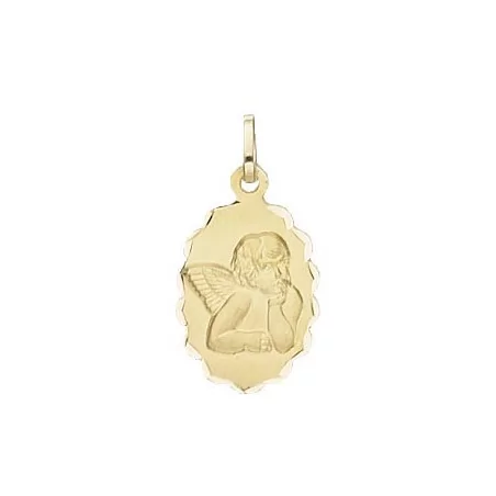Médaille Ange, forme ovale, en or 18 carats