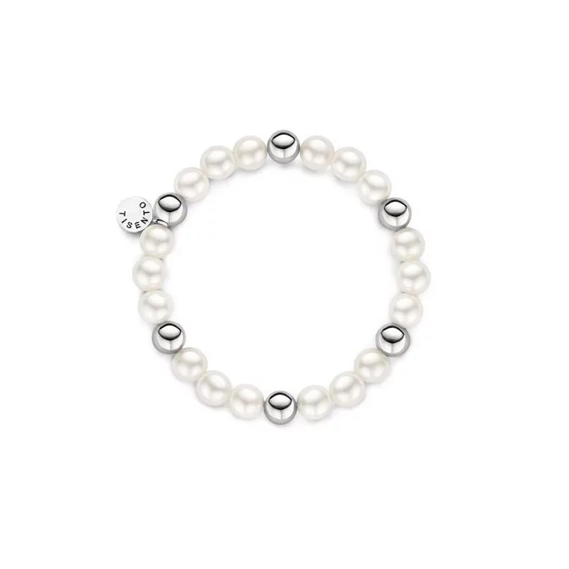 Bracelet De Perles Blanches Vintage - Très Bon état - Occasion
