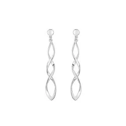 Boucles d'oreilles pendantes 2 fils pour un effet torsadé, en argent