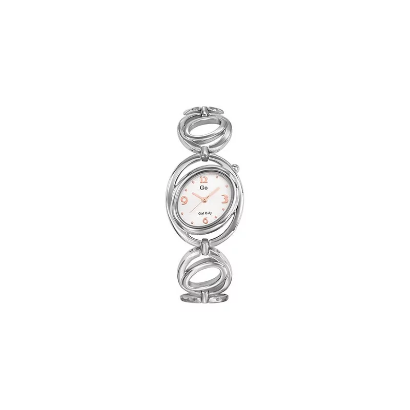 Montre GO, avec un cadran asymétrique et bracelet acier ajouré - 694818