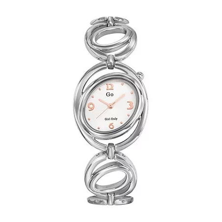 Montre GO, avec un cadran asymétrique et bracelet acier ajouré - 694818
