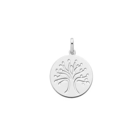 Pendentif Arbre de vie, or blanc 9 carats
