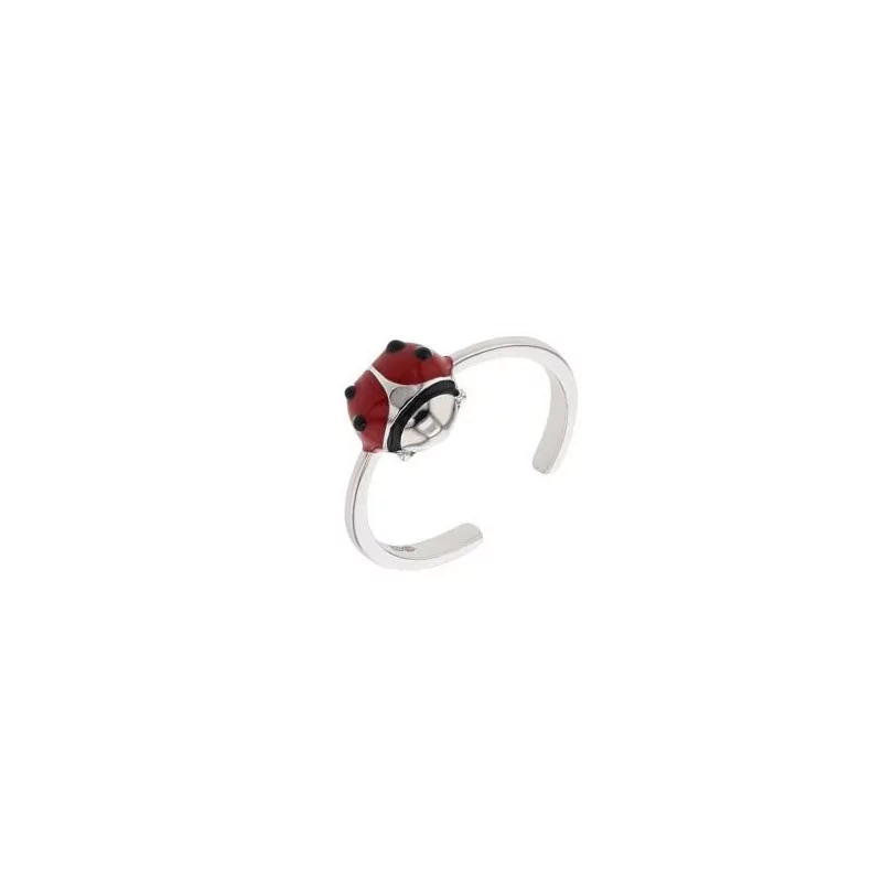 Bague Coccinelle en argent pour fillette