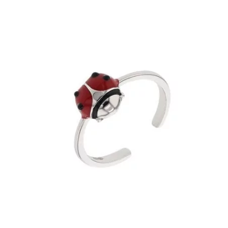 Bague Coccinelle en argent pour fillette