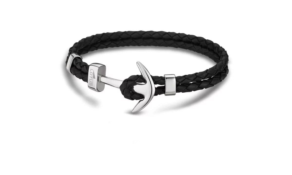 Bracelet Ancre Homme En Cuir Tressé Et Acier Inoxydable | Lora&Moi Bijoux