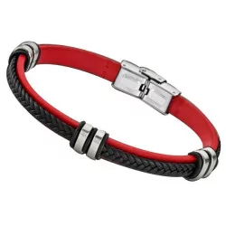 Bracelet Lotus Style, tressé noir et rouge - ls1829-2-3
