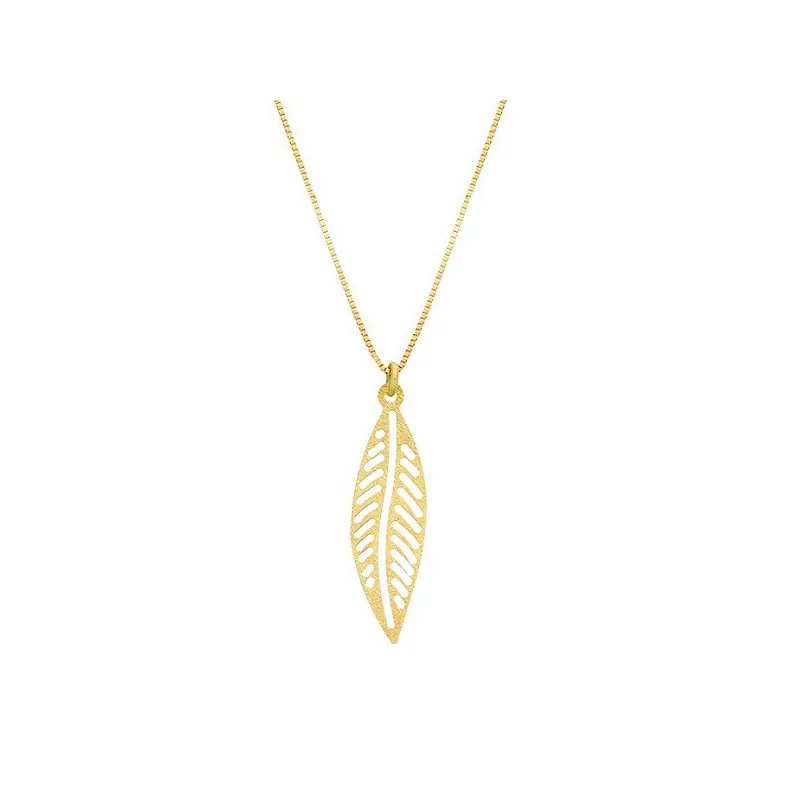 Collier Feuille or 9 carats jaune
