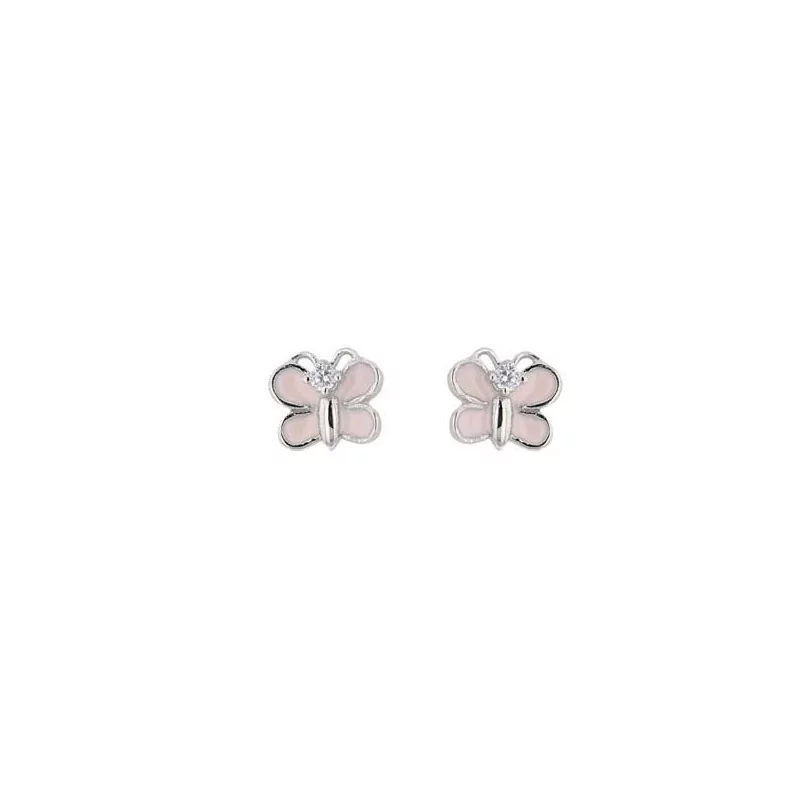 Boucles d'oreilles Papillon rose