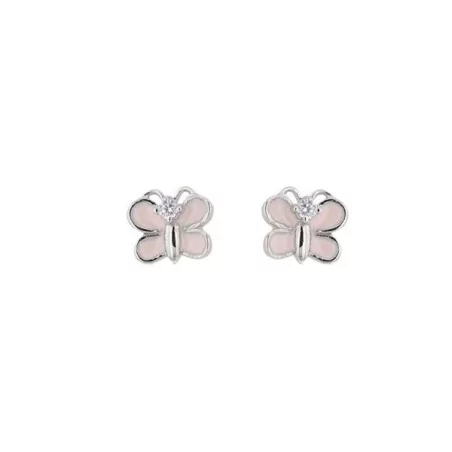 Boucles d'oreilles Papillon rose