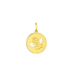 Médaille Ange avec les ailes en laque en or 18 carats
