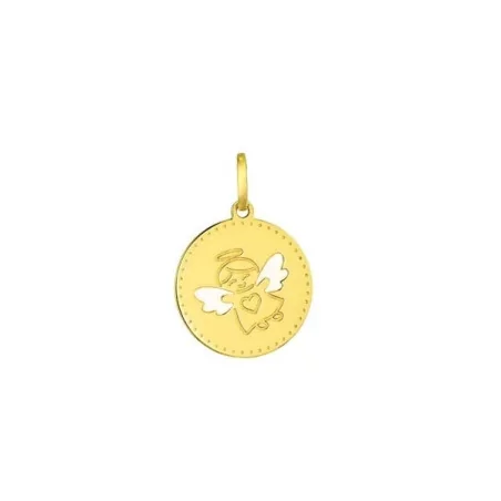 Médaille Ange avec les ailes en laque en or 18 carats