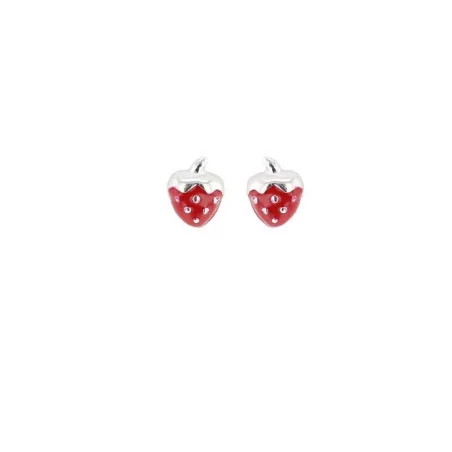 Boucles d'oreilles Fraises en argent