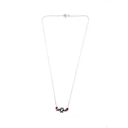 Collier Triskell avec perles rouges