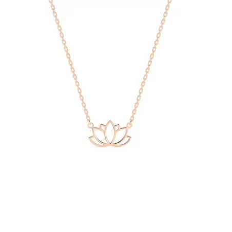 Collier Kirigami, Fleur de Lotus en plaqué or rose doré
