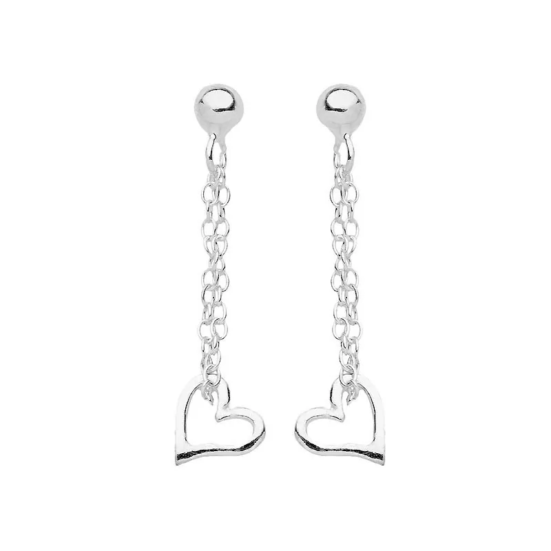 Boucles d'oreilles Coeurs en argent