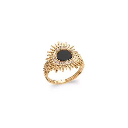 La Bague Soleil s'orne d'un onyx noir