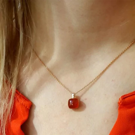 Collier Pendentif Cornaline